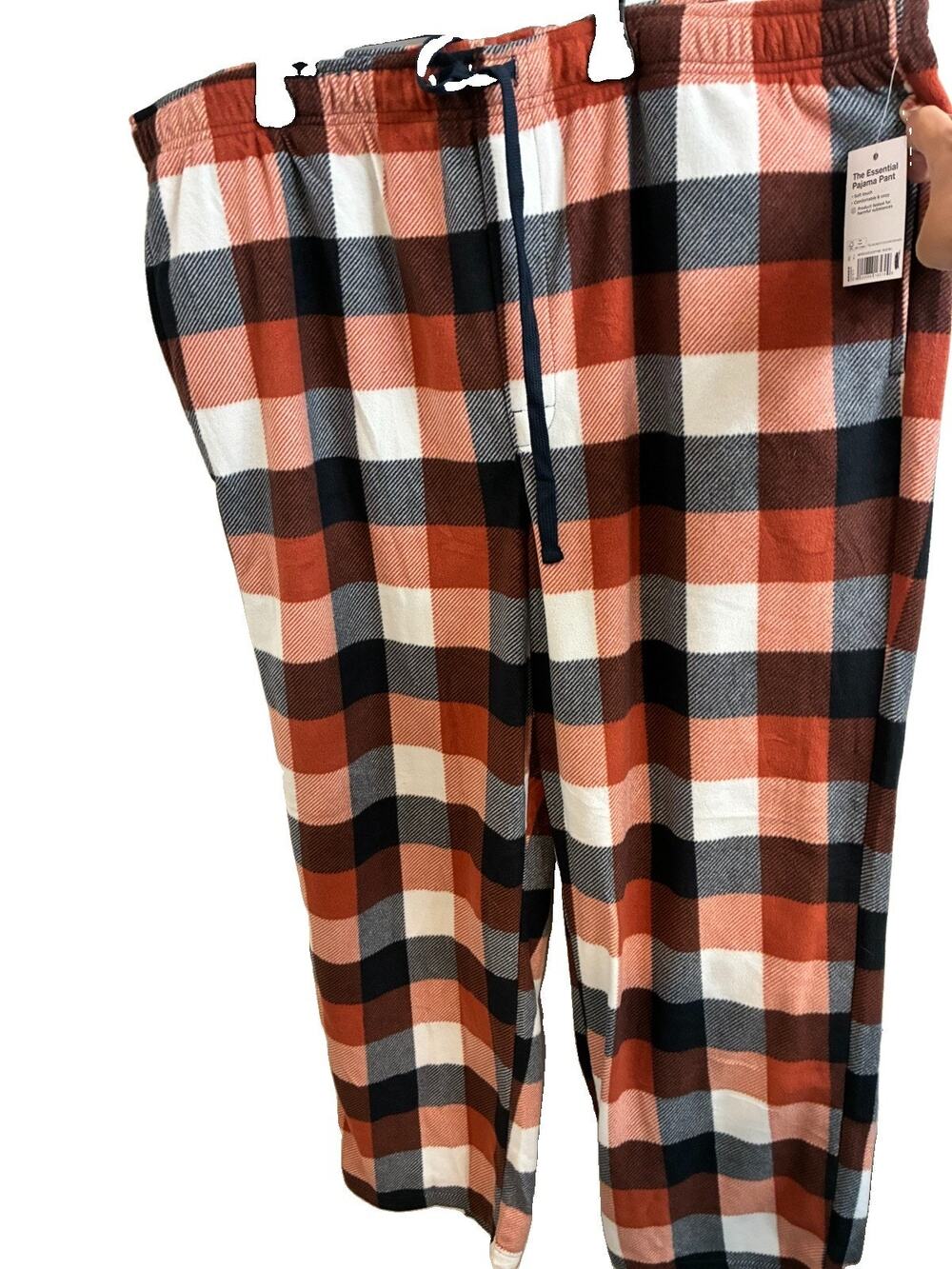 NWT Sonoma Men's 2XL Plaid Fleece Polyester Pajama Pants Drawstring Winter